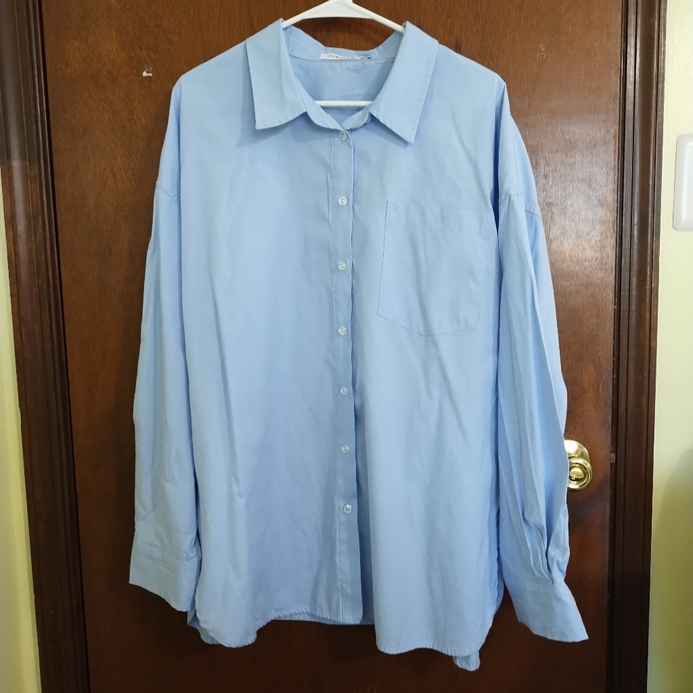 Blue Button Up Shirt Size XXL